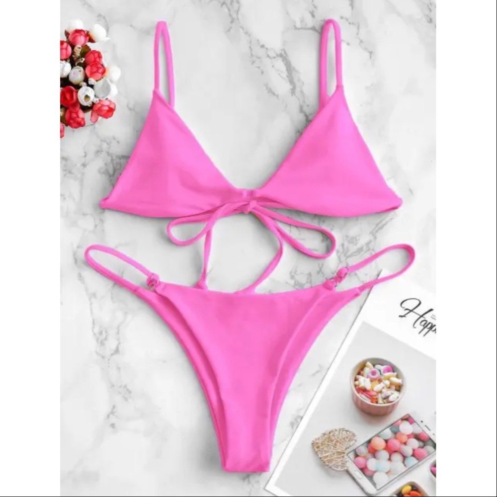 Zaful Pink Bikini (top & bottom) - L